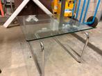 Glazen salontafel, Ophalen, Gebruikt, 50 tot 100 cm, Vierkant