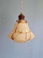Paar Art Deco hangers in gemarmerd opaline, 1920-30, Antiek en Kunst, Ophalen of Verzenden
