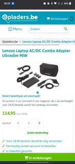 Lenovo Laptop AC/DC Combo Adapter Ultraslim 90W, Zo goed als nieuw, Ophalen, Lenovo
