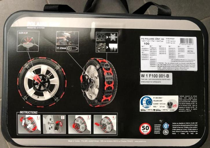 Twee sneeuwkettingen van Polar Grip 100, Auto diversen, Autoradio's, Zo goed als nieuw, Ophalen of Verzenden