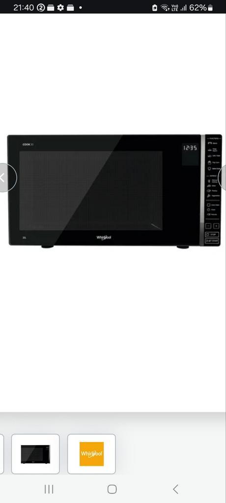 Whirlpool  , nieuwe microgolfoven , 30 liter , zwart, Elektronische apparatuur, Microgolfovens, Nieuw, Microgolfoven, Ophalen of Verzenden