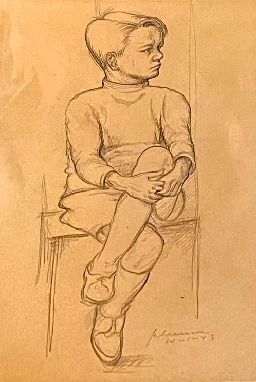 Ferdinand Schirren - Dessin au crayon - 1943 - Parfait état, Antiquités & Art, Art | Dessins & Photographie, Enlèvement ou Envoi