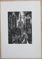 Houtsnede Frans Masereel: De torens van Gent, Antiquités & Art, Art | Eaux-fortes & Gravures, Envoi
