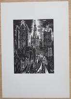 Houtsnede Frans Masereel: De torens van Gent, Antiek en Kunst, Kunst | Etsen en Gravures, Verzenden