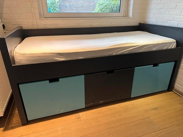 Bopita kinderbed 90 x 200, Kinderen en Baby's, Kinderkamer | Bedden, Gebruikt, 180 cm of meer, 85 tot 100 cm, Lattenbodem, Ophalen