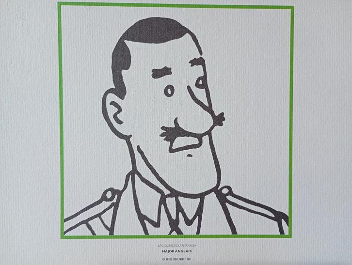 lithografie kuifje: majoor, Antiek en Kunst, Kunst | Litho's en Zeefdrukken, Ophalen of Verzenden