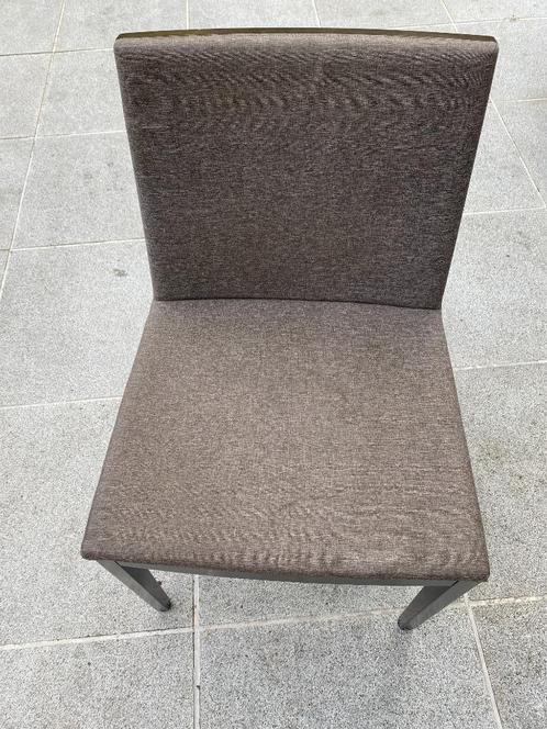stoelen, Huis en Inrichting, Stoelen, Gebruikt, Vier, Hout, Stof, Bruin, Ophalen
