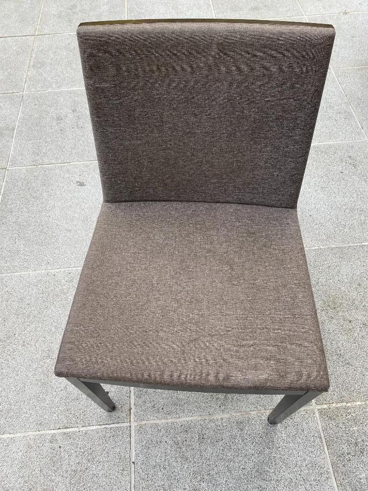 stoelen, Huis en Inrichting, Stoelen, Gebruikt, Vier, Hout, Stof, Bruin, Ophalen