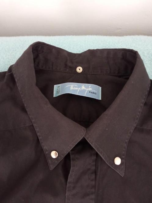 Thierry Mugler overhemd maat 44 met drukknopen, Kleding | Heren, Overhemden, Gedragen, Halswijdte 43/44 (XL), Zwart, Ophalen of Verzenden