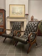 Chesterfield design lederen stoelen., Antiek en Kunst, Ophalen