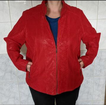 x-two faux lederen jack/vest maat 50 - intense rode kleur  beschikbaar voor biedingen
