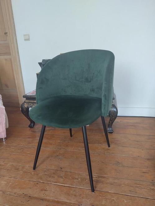 Sostrene Grene fluwele stoel emerald groen, Huis en Inrichting, Stoelen, Gebruikt, Eén, Metaal, Stof, Overige kleuren, Ophalen