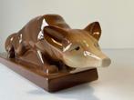 Renard art déco en faïence — Lemanceau — 64 cm — marqué, Antiquités & Art, Enlèvement ou Envoi