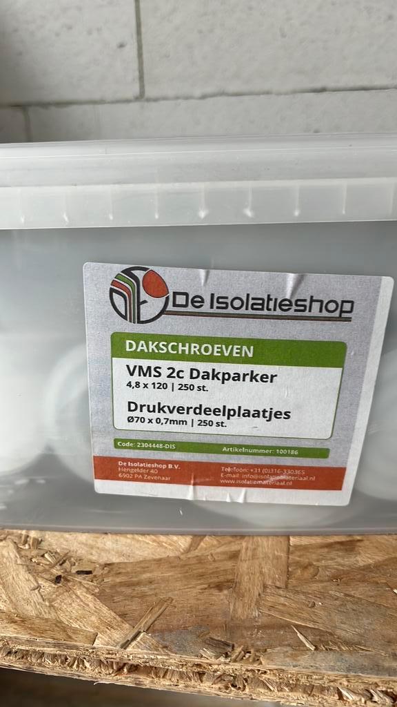 Dakschroeven met drukverdeelplaatjes, Bricolage & Construction, Isolation & Étanchéité, Comme neuf, Enlèvement