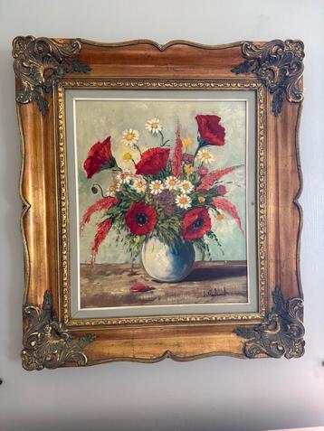 Bloemen schilderij., Antiek en Kunst, Kunst | Schilderijen | Klassiek, Ophalen