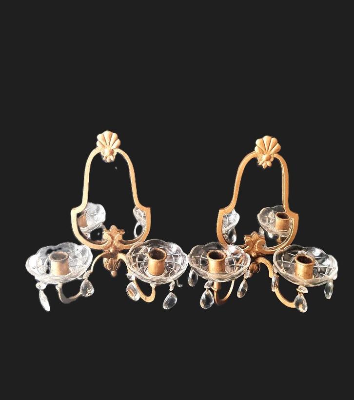 Paire d’Appliques Miroir à Bougies avec Pampilles, Maison & Meubles, Accessoires pour la Maison | Bougeoirs & Bougies, Utilisé