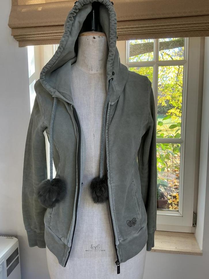 Sweater met kap , maat XS-S, Kleding | Heren, Truien en Vesten, Gedragen, Groen, Ophalen of Verzenden