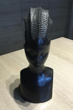 Prachtige ebbenhouten buste Afrikaanse vrouw, Antiek en Kunst, Ophalen of Verzenden