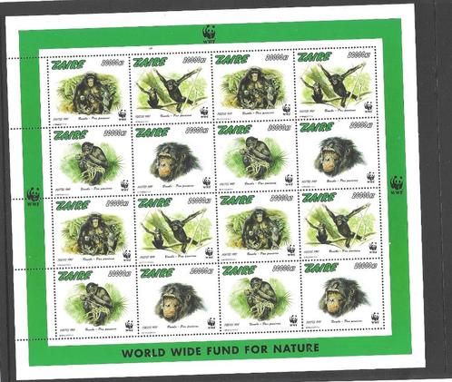 Zaire 1997 WWF Apen, Bonobo's **, Postzegels en Munten, Postzegels | Afrika, Postfris, Overige landen, Verzenden
