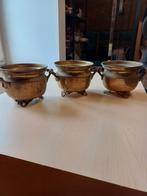 3 koperen cachepot en 2 koperen kruikjes, Antiek en Kunst, Ophalen