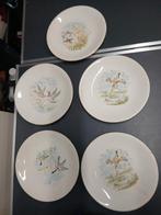 5 jachtborden primefleur  gien, Antiek en Kunst, Antiek | Servies los, Ophalen