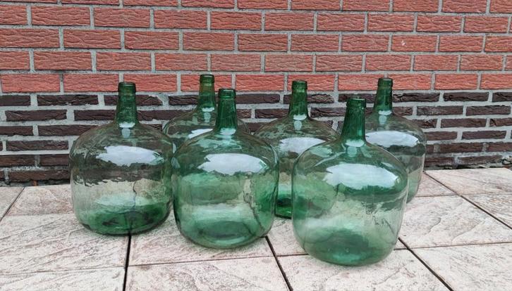 Mandflessen 20L en 5L, Huis en Inrichting, Woonaccessoires | Vazen, Gebruikt, Groen, Glas, Ophalen