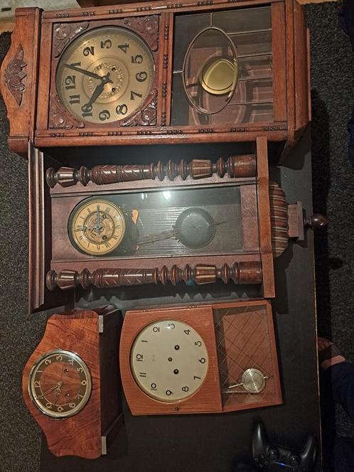 3 Mechanische Antieke regulator klok(ken) en 1 Westmister, Antiquités & Art, Antiquités | Horloges, Enlèvement