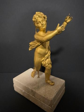 19 eeuws vuurverguld brons beeldje fragment beschikbaar voor biedingen