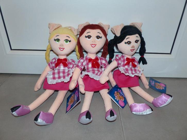 K3 knuffelpoppen - de 3 biggetjes - complete set (nieuw), Kinderen en Baby's, Speelgoed | Poppen, Nieuw, Ophalen of Verzenden