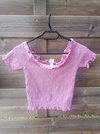 Crop top H&M maat M, Comme neuf, Manches courtes, Taille 38/40 (M), Rose
