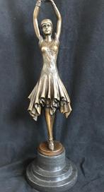Bronzen elegante dame, 45 cm! Chiparus/stempel zuiver brons, Ophalen of Verzenden