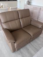 Zetel : tweezit, Huis en Inrichting, Fauteuils, Ophalen, Minder dan 75 cm, Leer, 125 cm of meer