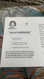 1960/2000, Verzamelen, Bidprentjes en Rouwkaarten, Ophalen of Verzenden, Bidprentje