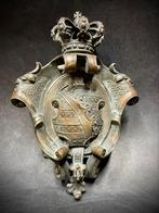Antiek bronzen wapenschild Heraldiek familie wapen, Antiek en Kunst, Ophalen of Verzenden