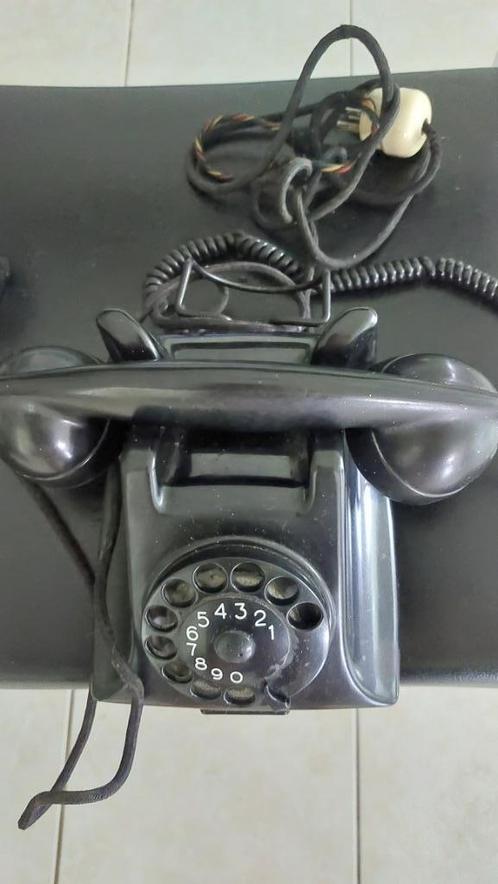 Téléphone noir vintage Ericsson 11420/7 de l'an 1957, Télécoms, Téléphones fixes | Filaires, Utilisé, Bakélite, Avec cadran rotatif