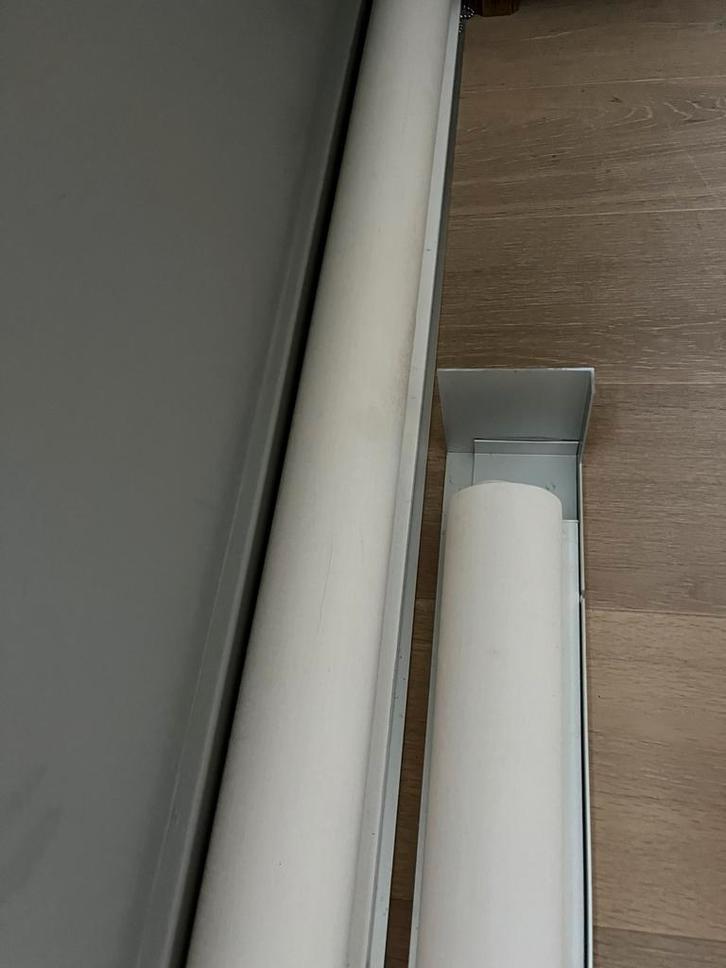 2 rolgordijnen Tende, Huis en Inrichting, Stoffering | Gordijnen en Lamellen, Gebruikt, 200 cm of meer, 200 cm of meer, Wit, Ophalen
