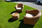 Ensemble 2 fauteuils en rotin avec table, Gebruikt, Bijzettafel, Rotan, Tuinset