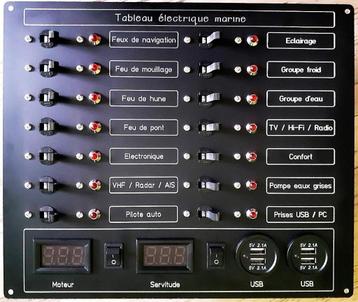 Tableau électrique marine à 14 disjoncteurs DC 12V-24 V beschikbaar voor biedingen