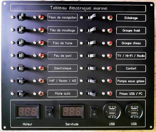 Tableau électrique marine à 14 disjoncteurs DC 12V-24 V, Watersport en Boten, Navigatiemiddelen en Scheepselektronica, Nieuw, Kabel of Apparatuur