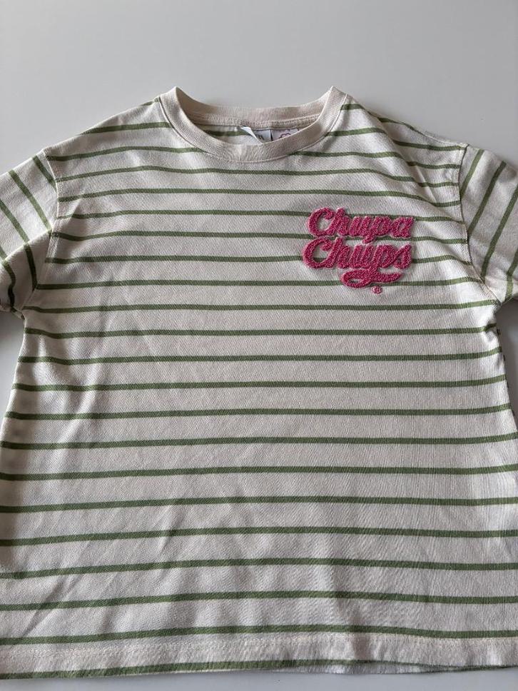 Manches longues rayées blanches et vertes de Chupa Chups, Enfants & Bébés, Vêtements enfant | Taille 128, Comme neuf, Fille, Chemise ou À manches longues