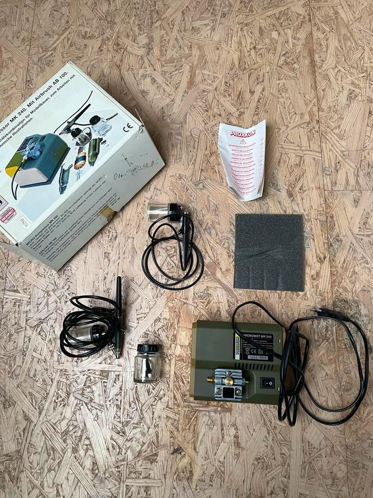 Proxxon Micro-Compressor met Airbrush, Hobby en Vrije tijd, Elektronica-componenten, Zo goed als nieuw, Ophalen of Verzenden