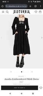 Disturbia jurk Midi gothic witch 2 zijzakken 42, Vêtements | Femmes, Robes, Taille 42/44 (L), Comme neuf, Sous le genou, Noir