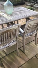 Tafel + 4 stoelen teak, Enlèvement, Utilisé