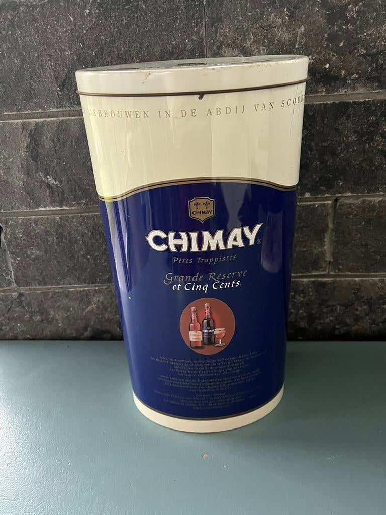 Boîte en fer blanc Chimay, Collections, Boîte en métal, Enlèvement ou Envoi, Utilisé