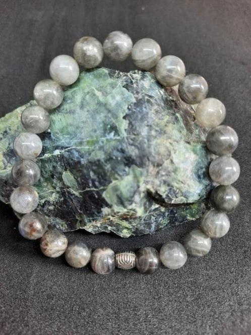 Labradoriet natuurstenen armband, Handtassen en Accessoires, Armbanden, Nieuw, Overige materialen, Grijs, Met bedels of kralen