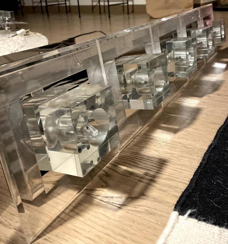 LED-plafondlampen (Lucide) met gekleurde sfeerverlichting, Huis en Inrichting, Lampen | Plafondlampen, Gebruikt, Glas, Metaal