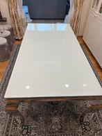 Luxe eettafel – wit glanzend blad met zilveren sierpoten, Huis en Inrichting, Tafels | Salontafels, Ophalen of Verzenden, Nieuw