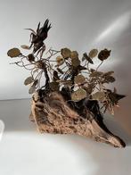 Sculptuur in hout en messing -‘mid century, Ophalen of Verzenden