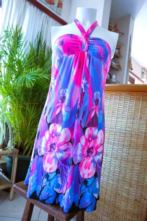 vintage dressing praktisch bebloemde jurk, Kleding | Dames, Jurken, Zo goed als nieuw, Maat 36 (S), Overige kleuren, Onder de knie