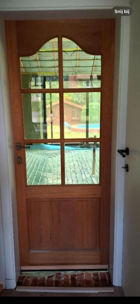 Mooie Stevige Binnendeur met glas vol hout 50 €, Doe-het-zelf en Bouw, Deuren en Vliegenramen, Zo goed als nieuw, Glas, Ophalen